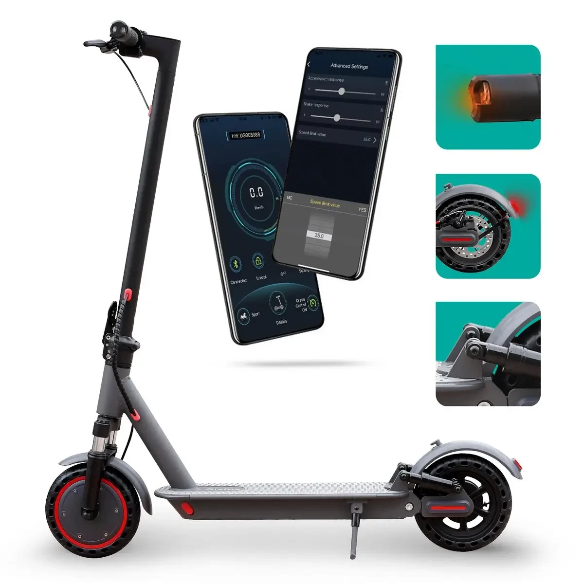 Stay-on Aovopro AP07 Elektrische Step Met Knipperlicht en Vering elektrische step